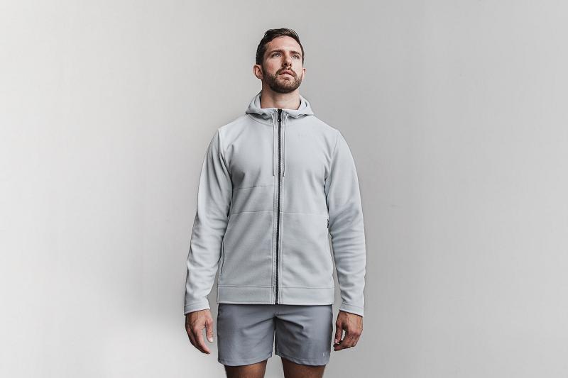 Nobull Arctic Zip-Up Men's Hoodie Dark / Grey | USA K1566O